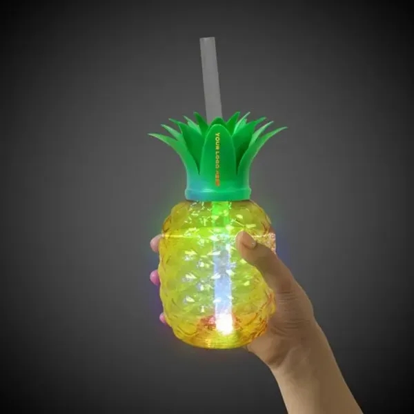 Plastic pineapple-shaped 16 ounce cup with light up LED action and... from ASI 42016 Brighter Promotions Inc