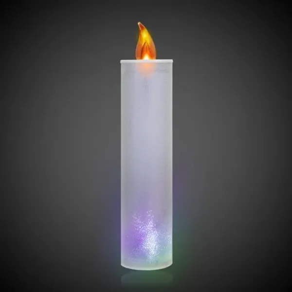 6 1/2" silver glitter candle with light up LEDs and an... from ASI 42016 Brighter Promotions Inc