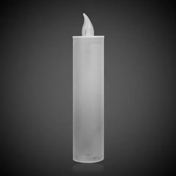 6 1/2" silver glitter candle with light up LEDs and an... from ASI 42016 Brighter Promotions Inc