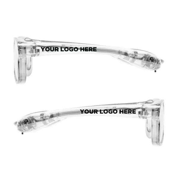 Retro sunglasses with multi-colored LEDs and sound reactive option.... from ASI 42016 Brighter Promotions Inc