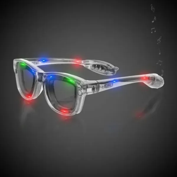 Retro sunglasses with multi-colored LEDs and sound reactive option.... from ASI 42016 Brighter Promotions Inc
