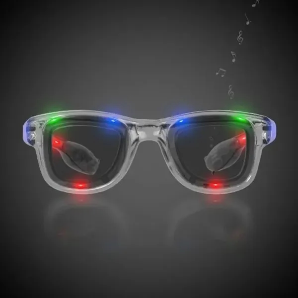 Retro sunglasses with multi-colored LEDs and sound reactive option.... from ASI 42016 Brighter Promotions Inc