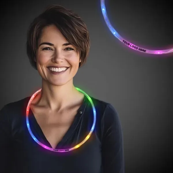 27" light-up necklace with rainbow colored LEDs.... from ASI 42016 Brighter Promotions Inc / Chemical Light™