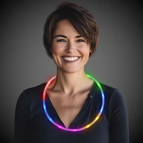27" light-up necklace with rainbow colored LEDs.... from ASI 42016 Brighter Promotions Inc / Chemical Light™