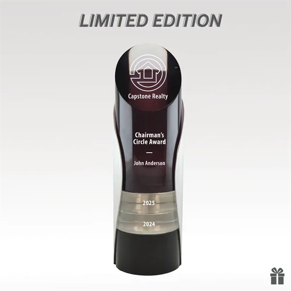 Celebrate milestones with the Metropolitan Collection-custom resin awards with crystal pucks... from ASI 93986 Visions/Awardcraft