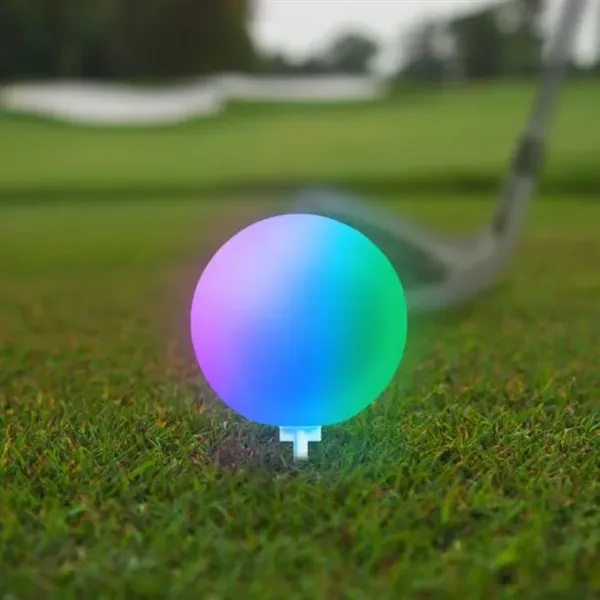 2 3/4" multi-colored plastic LED morphing ball golf ball.... from ASI 42016 Brighter Promotions Inc / Chemical Light™