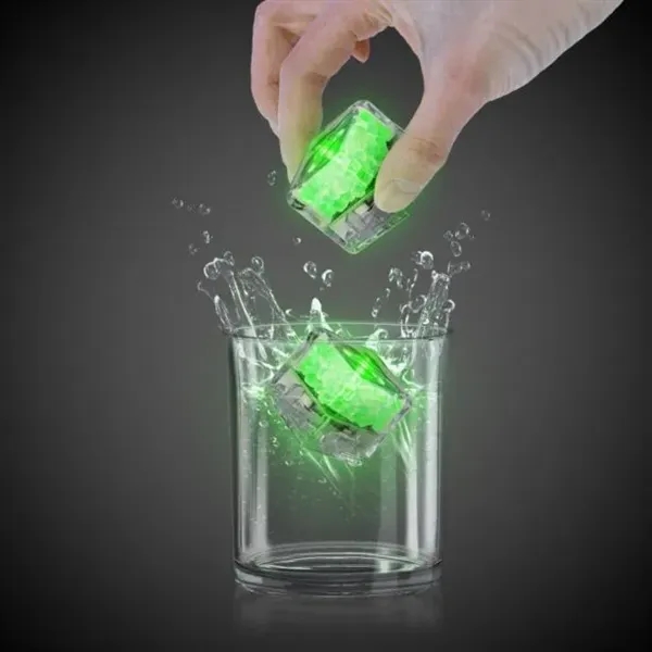 Liquid activated frosted ice cubes with LED lights in assorted colors.... from ASI 42016 Brighter Promotions Inc