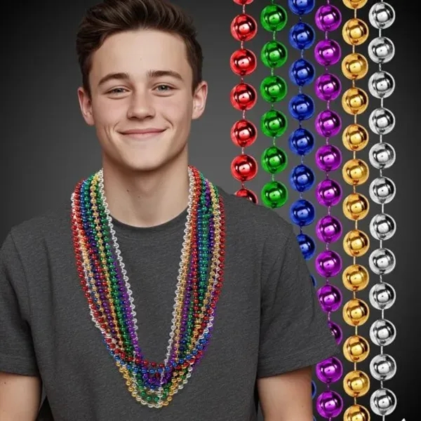 33" Mardi Gras beaded necklace.... from ASI 42016 Brighter Promotions Inc / Chemical Light™