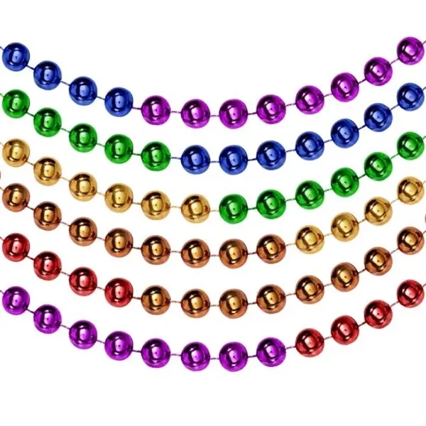 33" rainbow segmented Mardi Gras beaded necklace.... from ASI 42016 Brighter Promotions Inc / Chemical Light™