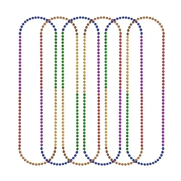 33" rainbow segmented Mardi Gras beaded necklace.... from ASI 42016 Brighter Promotions Inc / Chemical Light™