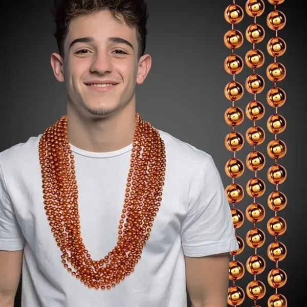 33" metallic beaded Mardi Gras necklace in a variety of colors.... from ASI 42016 Brighter Promotions Inc / Chemical Light™ Liquid Light