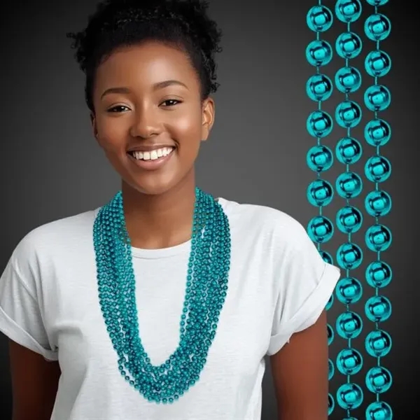 33" metallic beaded Mardi Gras necklace in a variety of colors.... from ASI 42016 Brighter Promotions Inc / Chemical Light™ Liquid Light