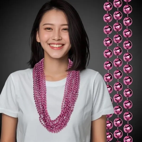 33" metallic beaded Mardi Gras necklace in a variety of colors.... from ASI 42016 Brighter Promotions Inc / Chemical Light™ Liquid Light