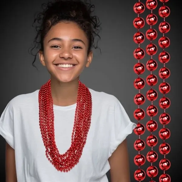 33" metallic beaded Mardi Gras necklace in a variety of colors.... from ASI 42016 Brighter Promotions Inc / Chemical Light™ Liquid Light