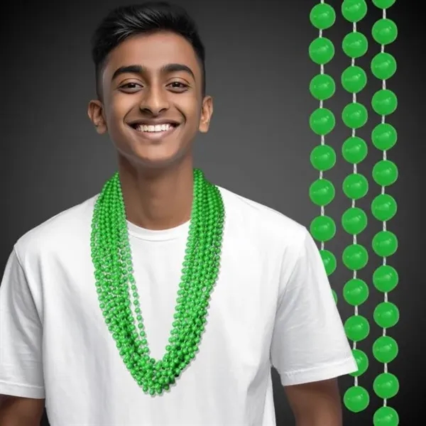 33" Mardi Gras necklace with 7mm round beads.... from ASI 42016 Brighter Promotions Inc / Chemical Light™