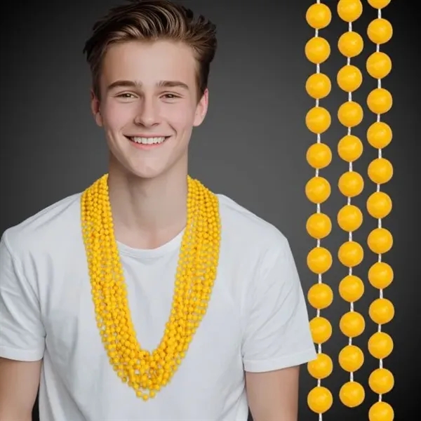 33" Mardi Gras necklace with yellow beads.... from ASI 42016 Brighter Promotions Inc / Chemical Light™