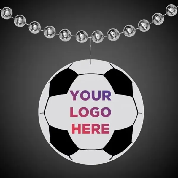 2 1/2" plastic soccer badge medallion with j-hook attachment.... from ASI 42016 Brighter Promotions Inc / Chemical Light™
