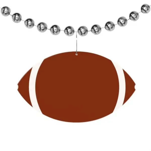 2.5" plastic football medallion badge with clip-on attachment.... from ASI 42016 Brighter Promotions Inc