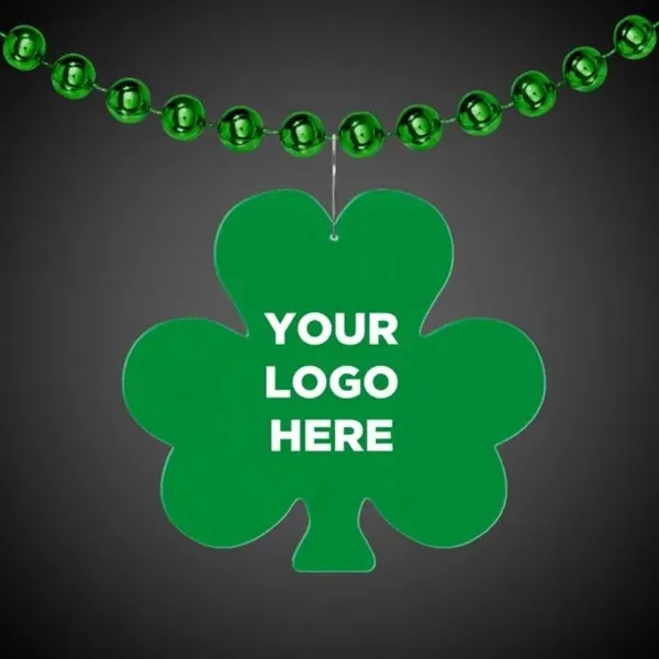 2.5" plastic shamrock medallion badge with clip attachment.... from ASI 42016 Brighter Promotions Inc