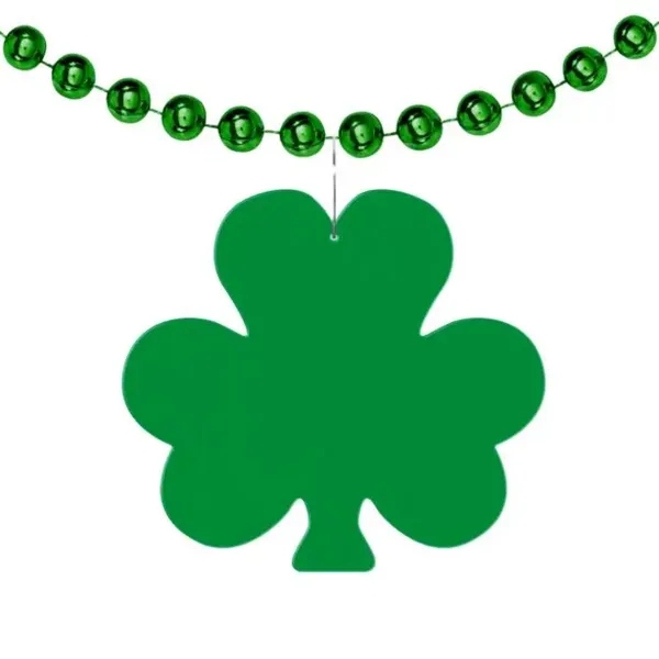 2.5" plastic shamrock medallion badge with clip attachment.... from ASI 42016 Brighter Promotions Inc