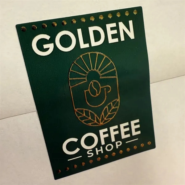 Add shimmering raised metallic foil to your printed label... from ASI 56950 Gill Studios Inc