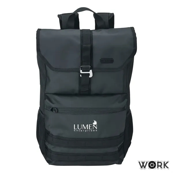 5.5" x 19" x 12.5" Work day backpack; includes bottle opener... from ASI 67866 Logomark/Valumark