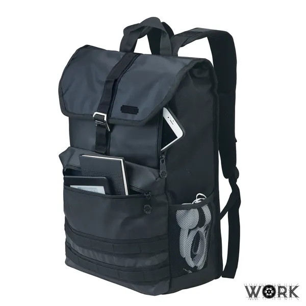 5.5" x 19" x 12.5" Work day backpack; includes bottle opener... from ASI 67866 Logomark/Valumark