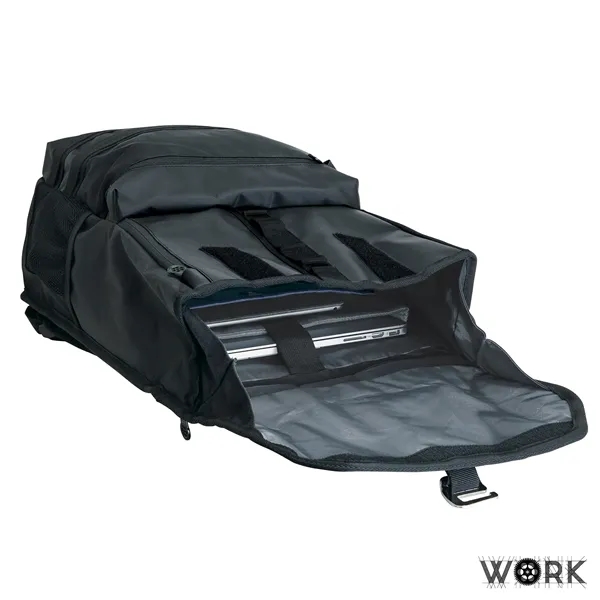 5.5" x 19" x 12.5" Work day backpack; includes bottle opener... from ASI 67866 Logomark/Valumark
