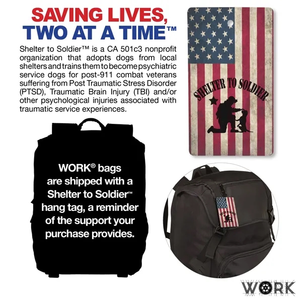 5.5" x 19" x 12.5" Work day backpack; includes bottle opener... from ASI 67866 Logomark/Valumark