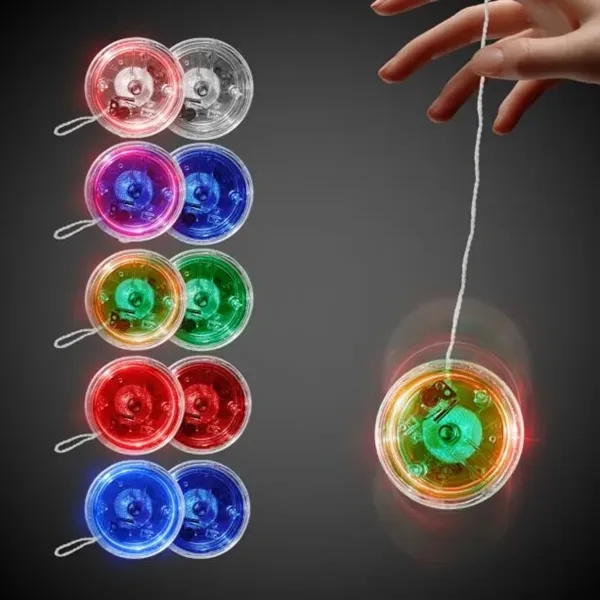 2 3/8" red and clear yo-yo with red LED lights.... from ASI 42016 Brighter Promotions Inc / Chemical Light™