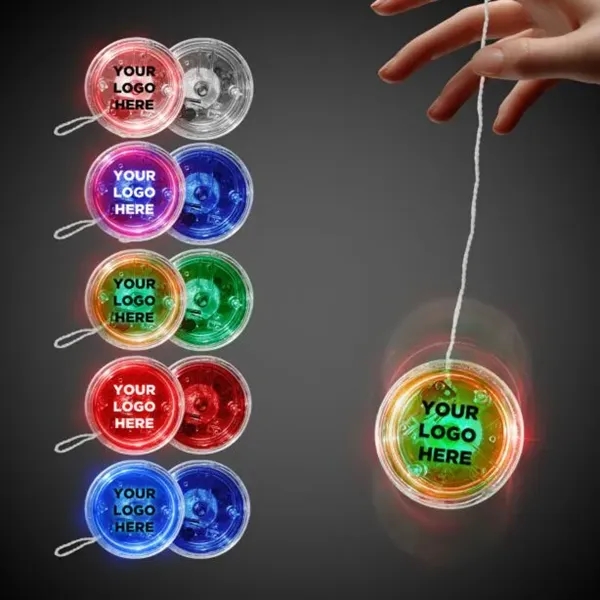 2 3/8" red and clear yo-yo with red LED lights.... from ASI 42016 Brighter Promotions Inc / Chemical Light™