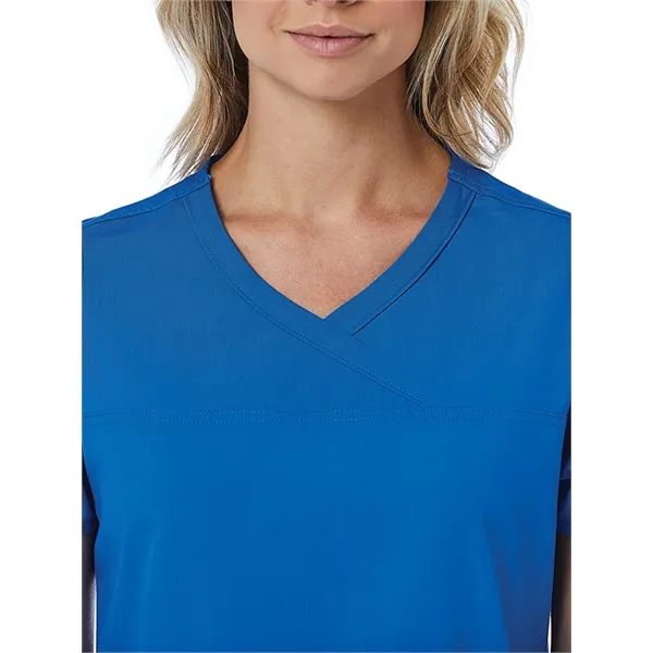 Maevn Red Panda Curved Mock Wrap Top... from ASI 86018 Scrub Authority / Uniform Stores