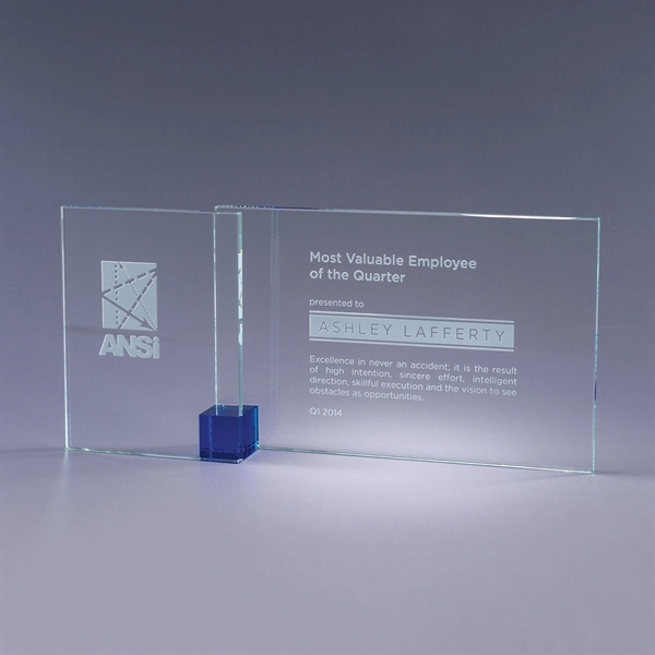 Starphire and optic crystal award with accent block and deep etch... from ASI 62985 J. Charles
