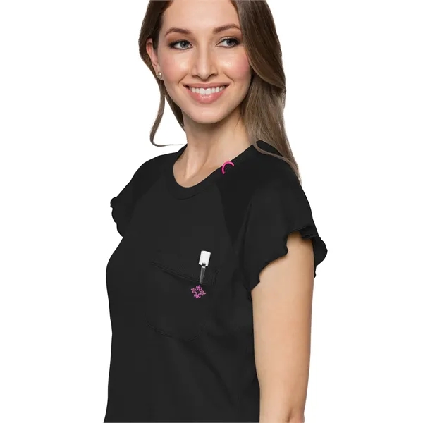 Med Couture - MC Layers - Women's 1-Pocket Lettuce-Edged Top... from ASI 86018 Scrub Authority / Uniform Stores