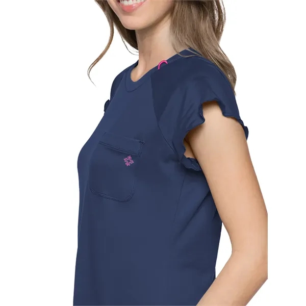 Med Couture - MC Layers - Women's 1-Pocket Lettuce-Edged Top... from ASI 86018 Scrub Authority / Uniform Stores