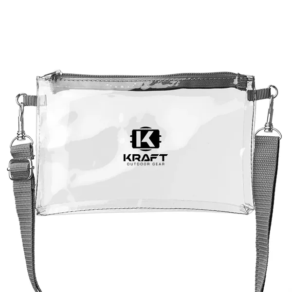 Sleek, transparent carry bag with adjustable strap and secure zip closure.... from ASI 62088 IDProductsource