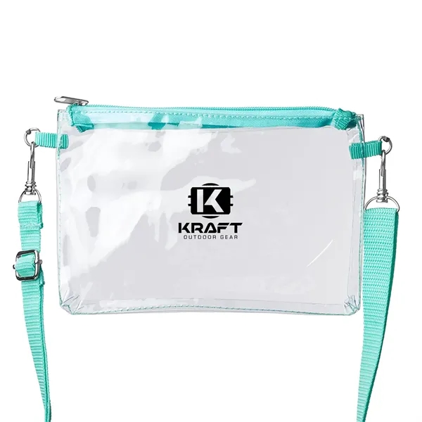 Sleek, transparent carry bag with adjustable strap and secure zip closure.... from ASI 62088 IDProductsource