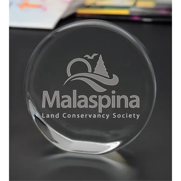 Hand crafted round paperweight with clipped bottom. Made in the USA.... from ASI 71920 Moderne Glass Company Inc / Glass America®