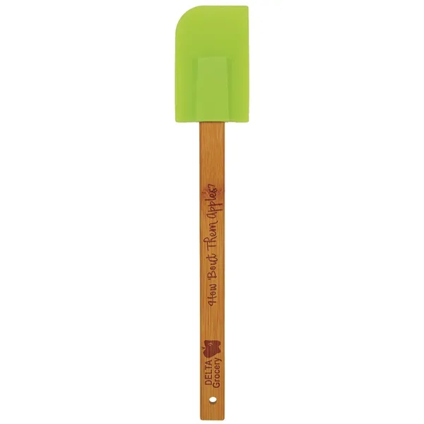 11 3/4" x 5/8" x 3/16" silicone spatula with bamboo wood... from ASI 74601 Calico