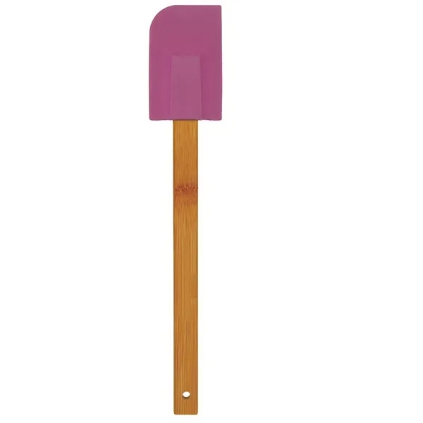 11 3/4" x 5/8" x 3/16" silicone spatula with bamboo wood... from ASI 74601 Calico