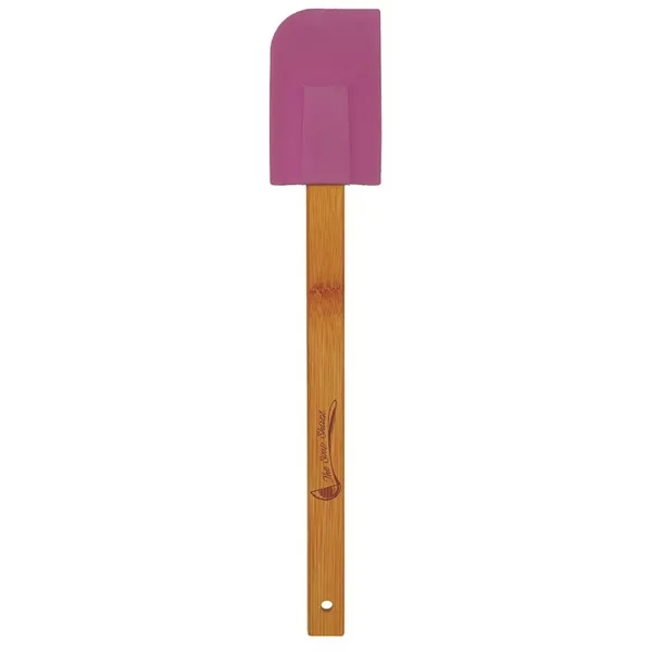 11 3/4" x 5/8" x 3/16" silicone spatula with bamboo wood... from ASI 74601 Calico