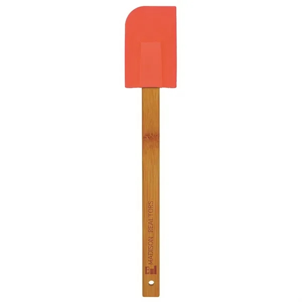 11 3/4" x 5/8" x 3/16" silicone spatula with bamboo wood... from ASI 74601 Calico