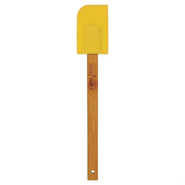 11 3/4" x 5/8" x 3/16" silicone spatula with bamboo wood... from ASI 74601 Calico