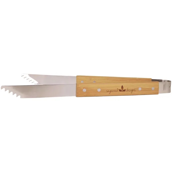 14" x 5/8" bamboo and stainless steel barbecue tongs.... from ASI 74601 Calico
