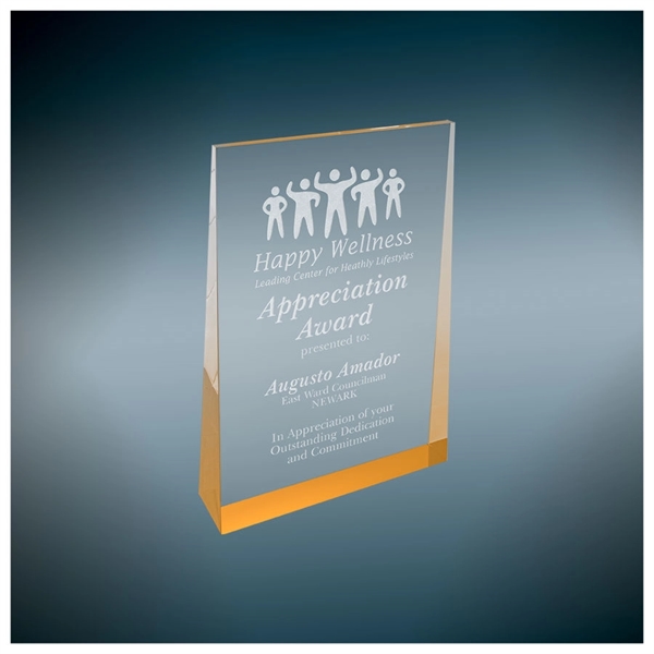 4.5" x 7" acrylic wedge award with laser engraving.... from ASI 92531 Unique Custom Products / UCP