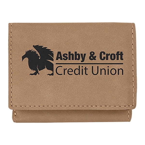 4" x 3" x .125" premium leatherette trifold wallet.... from ASI 92531 Unique Custom Products / UCP