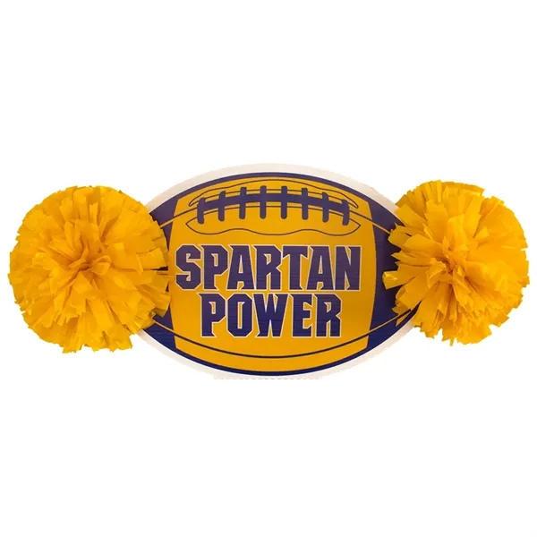 18" x 11" Football Cheer Pom Sign made of corrugated plastic... from ASI 77280 Pepco Poms