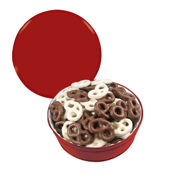 Tin filled with multiple filler options of good gift snacks and... from ASI 61125 Hit Promotional Products