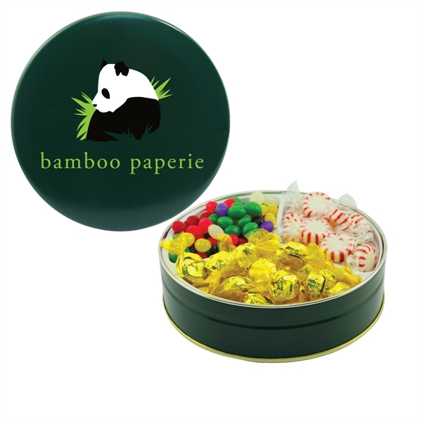 Tin filled with multiple filler options of good gift snacks and... from ASI 61125 Hit Promotional Products