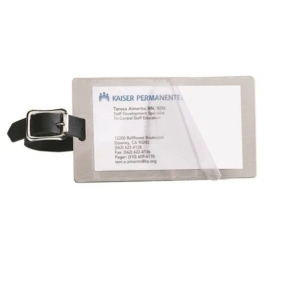 2 1/2" x 4 1/4" brushed aluminum bag tag with black... from ASI 62660 Innovation Line